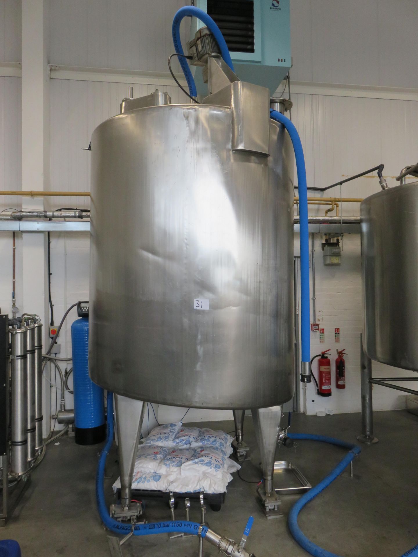 1, Approx 5000 Litre Stainless Steel Mixing Tank with Agitator, Load Cell Weighing System and Wall M