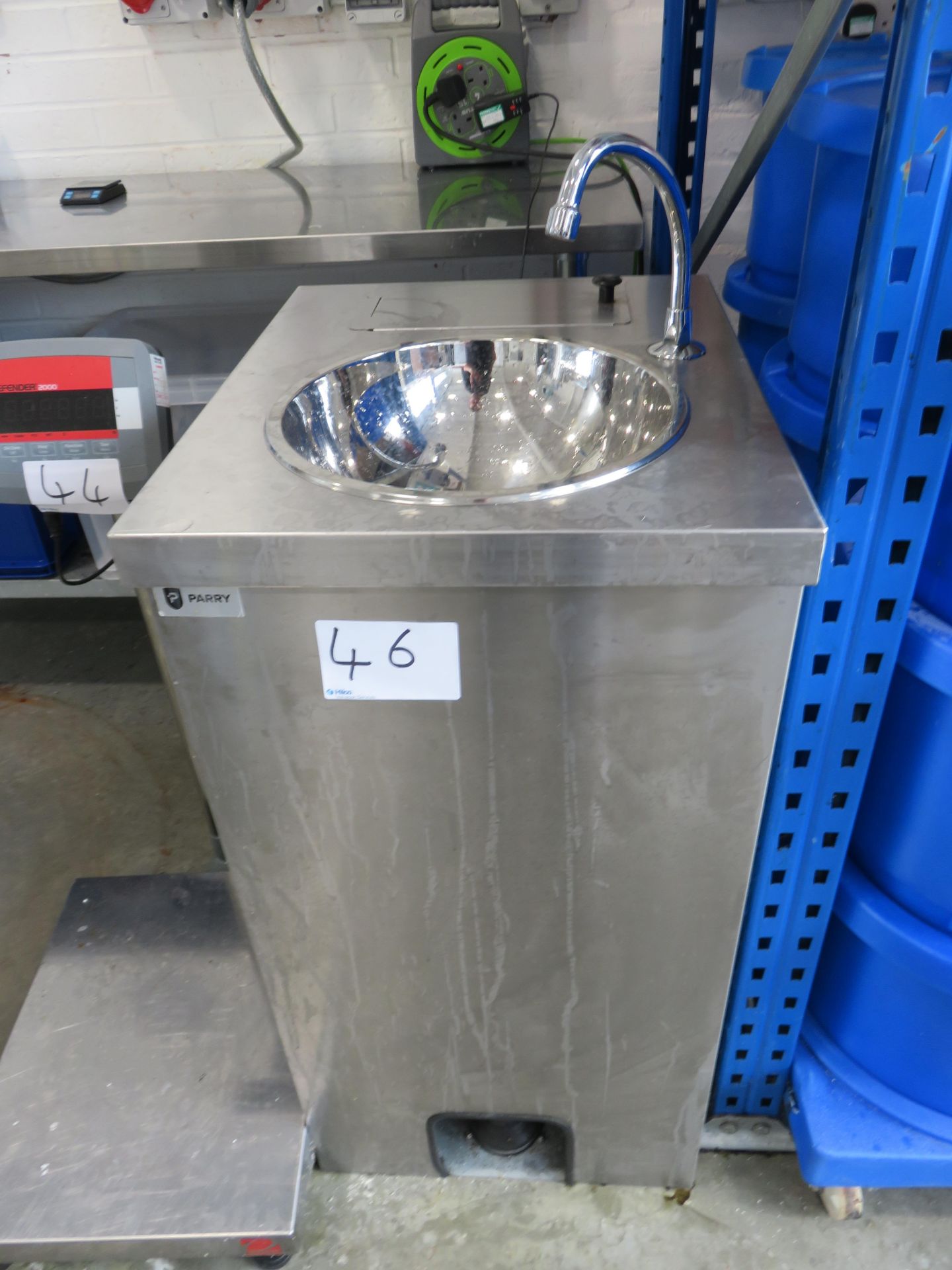 1, Parry Catering Equipment MWBT Stainless Steel Pedal Operated Cold Water Hand Wash Basin. Serial N