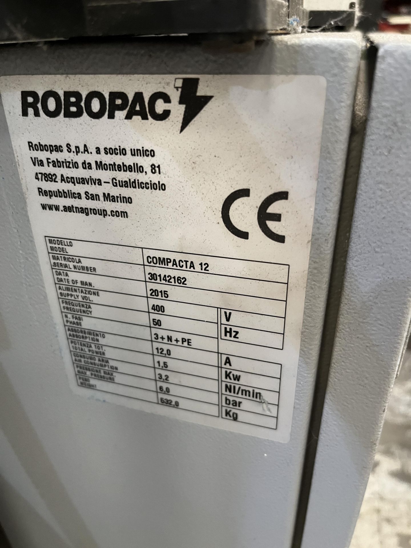 Robpoc Compacta 12 Semi-Automatic Stretch Wrapper (2015) & Quantity of Film Wrap - Image 2 of 6