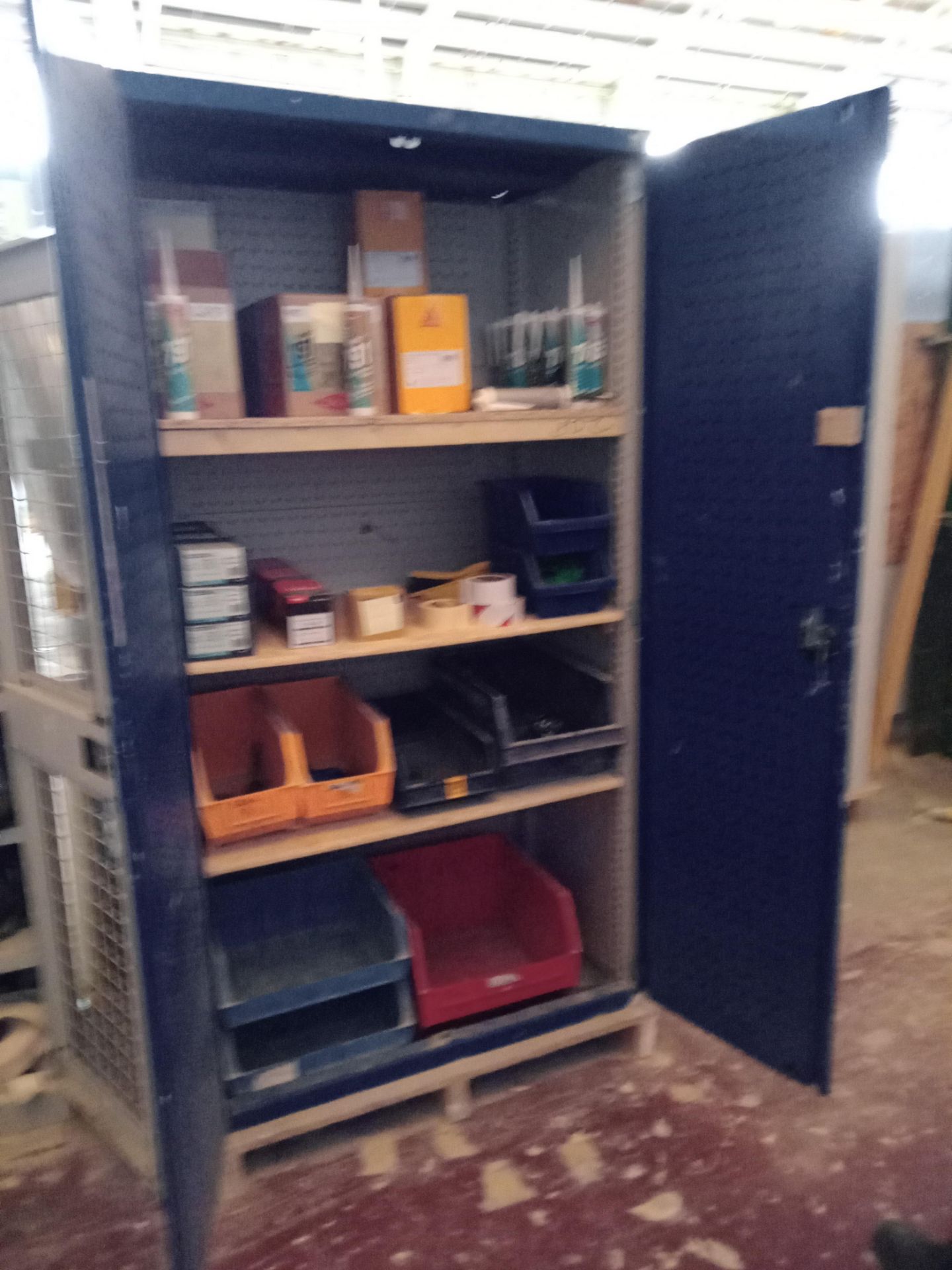 Steel Cupboard and contents