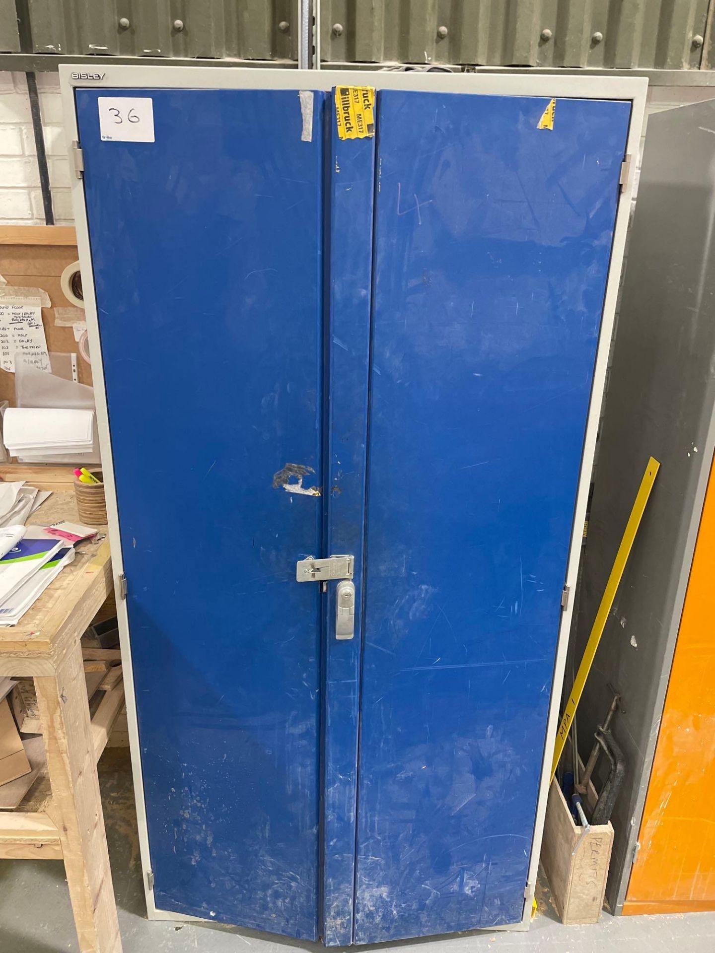 3: Double Door Steel Cabinet with Contents as Photographed