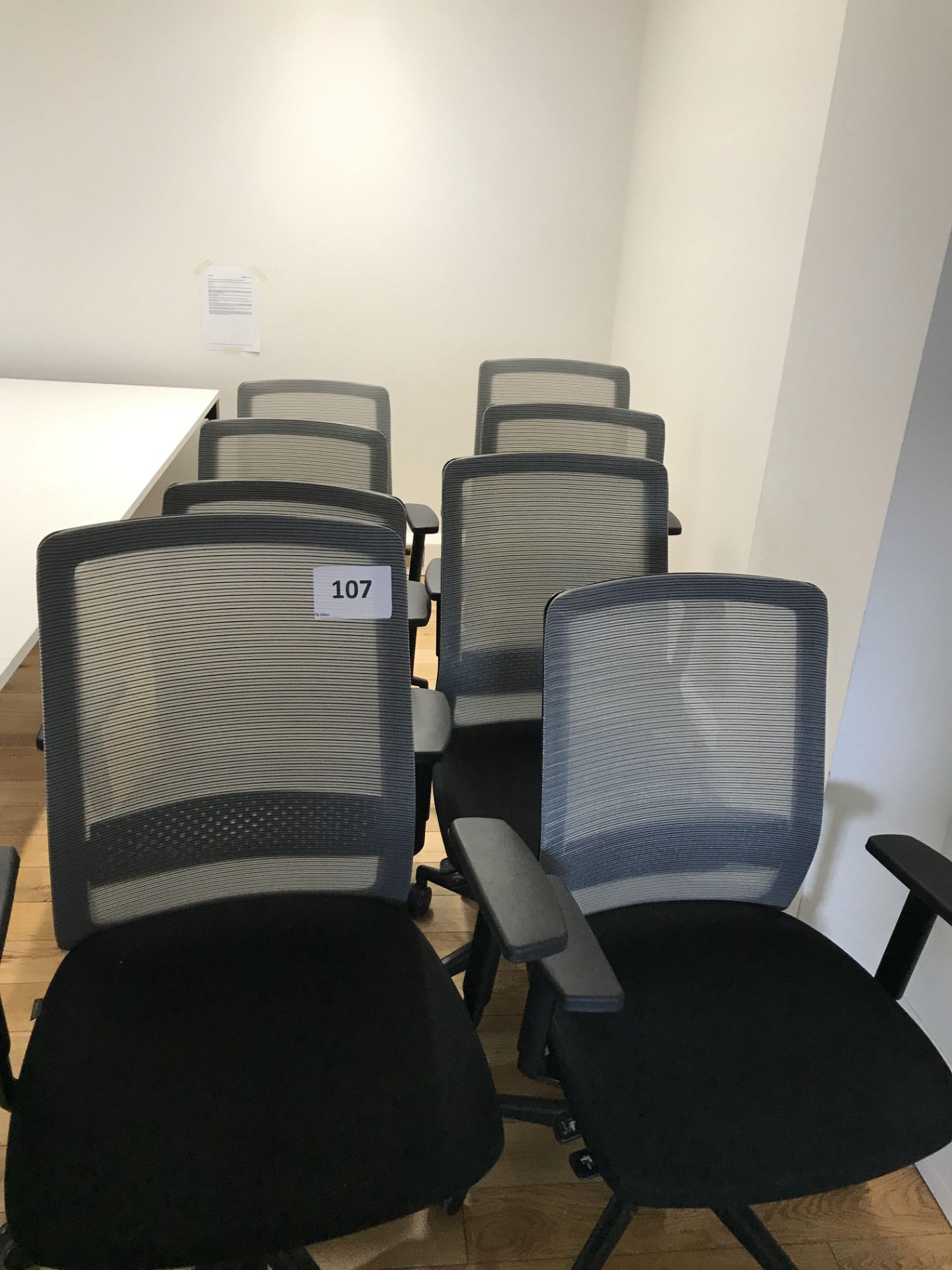 8, Bestuhl Black Upholstered Mesh Backed Operators Chairs