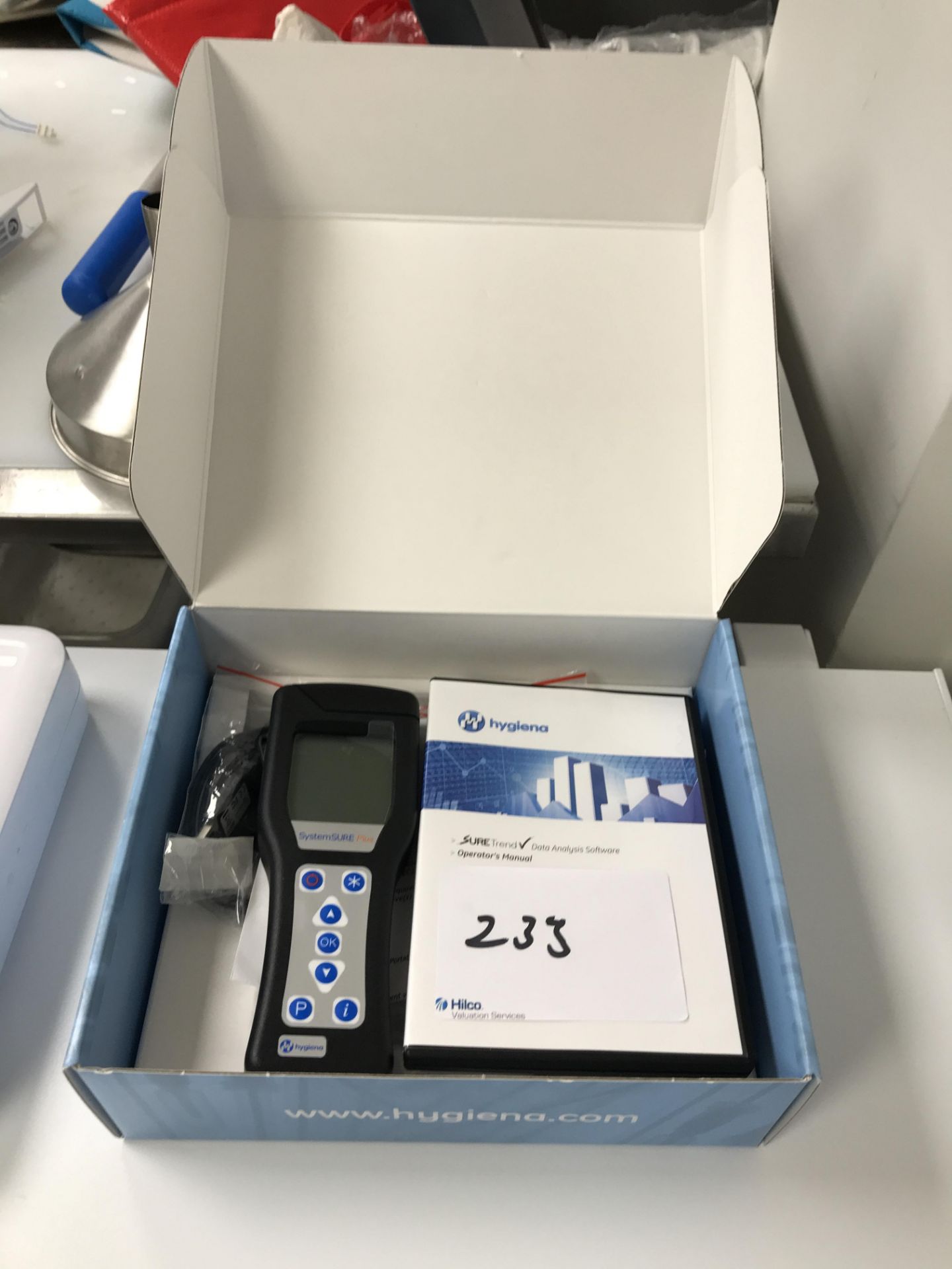 1, Hygiena Systemsure PLUS V2 Portable Palm-Sized Luminometer. Serial No. 118228