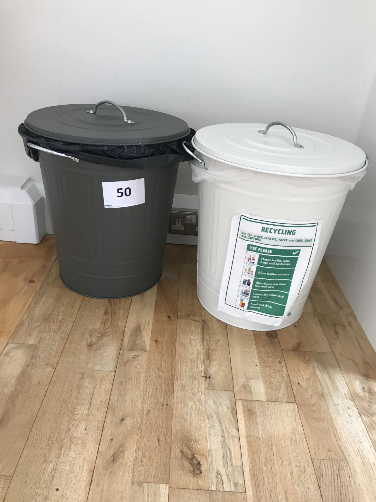 2, Metal Waste Bins, As Lotted