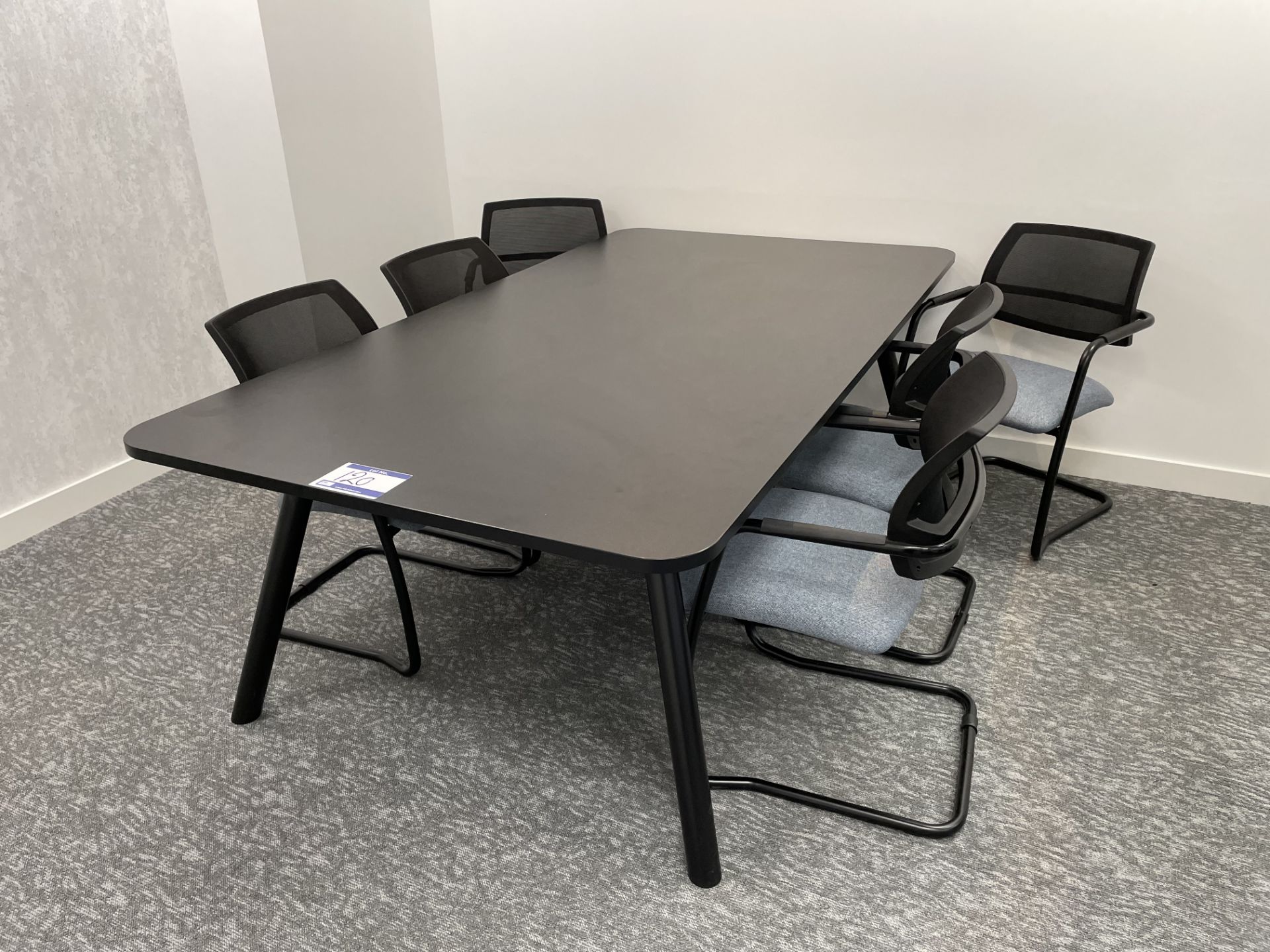 Black Meeting Room Table and 6 Chairs
