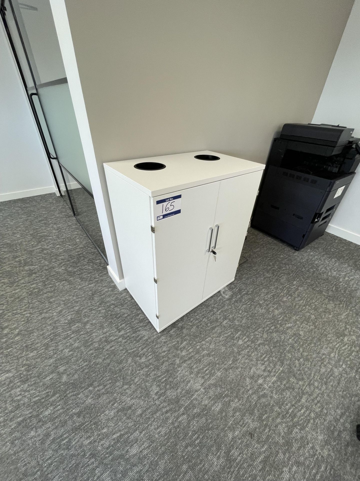 White Doble Door Waste Cupboard