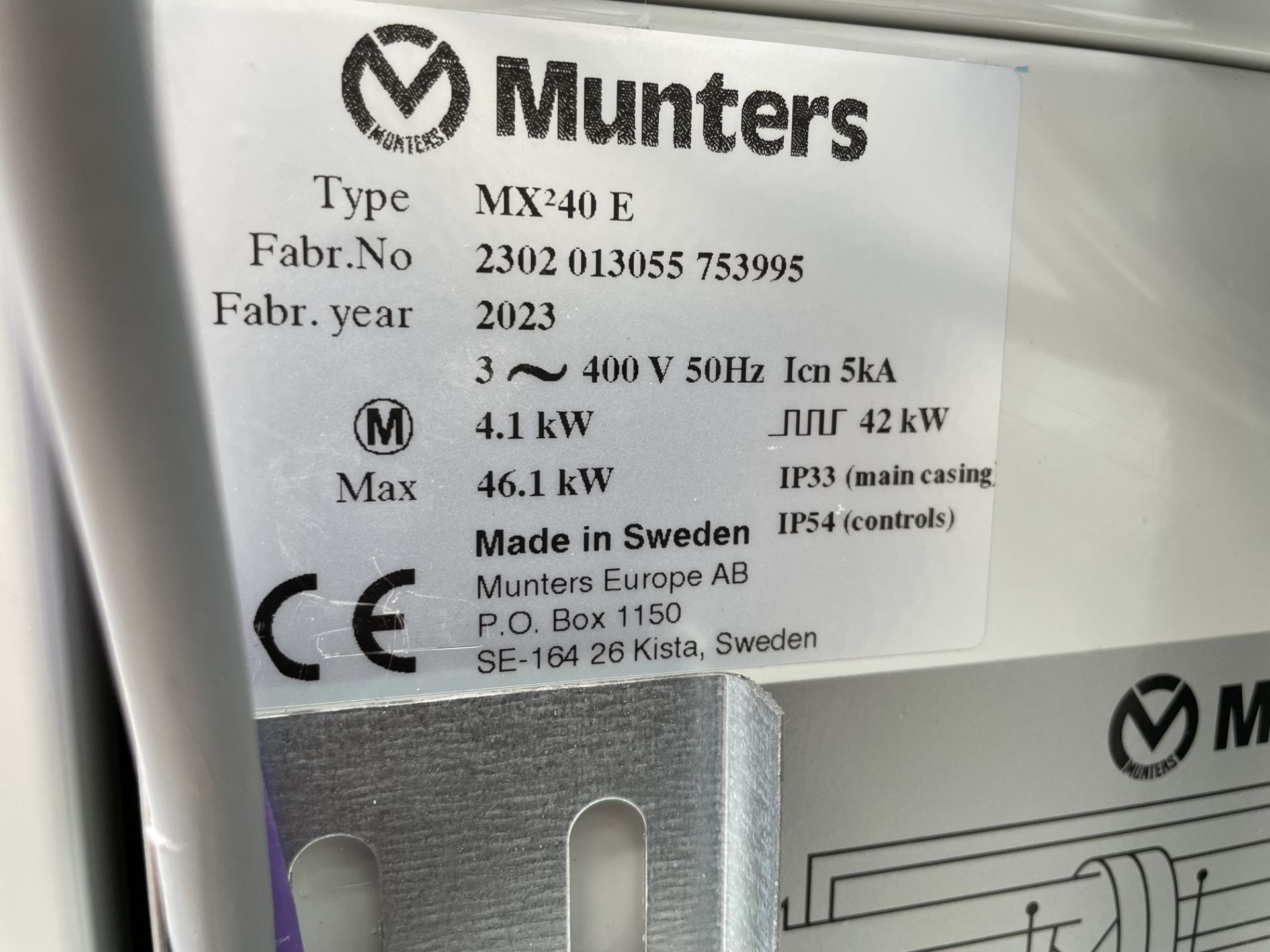 Munters MX²40E Air Humidifier UnitSerial No. 2302 013055 753995 (2023)(RAMS Required Prior to Remova - Image 2 of 2