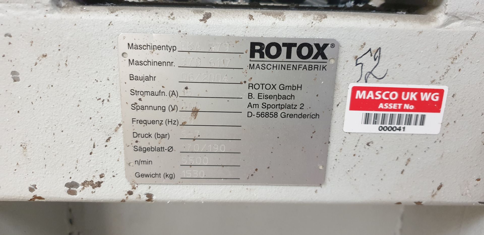 1: Rotox, EKA 379, Corner Cleaner, Serial Number: 379 6117, Year of Manufacture: 2004 - Image 3 of 6