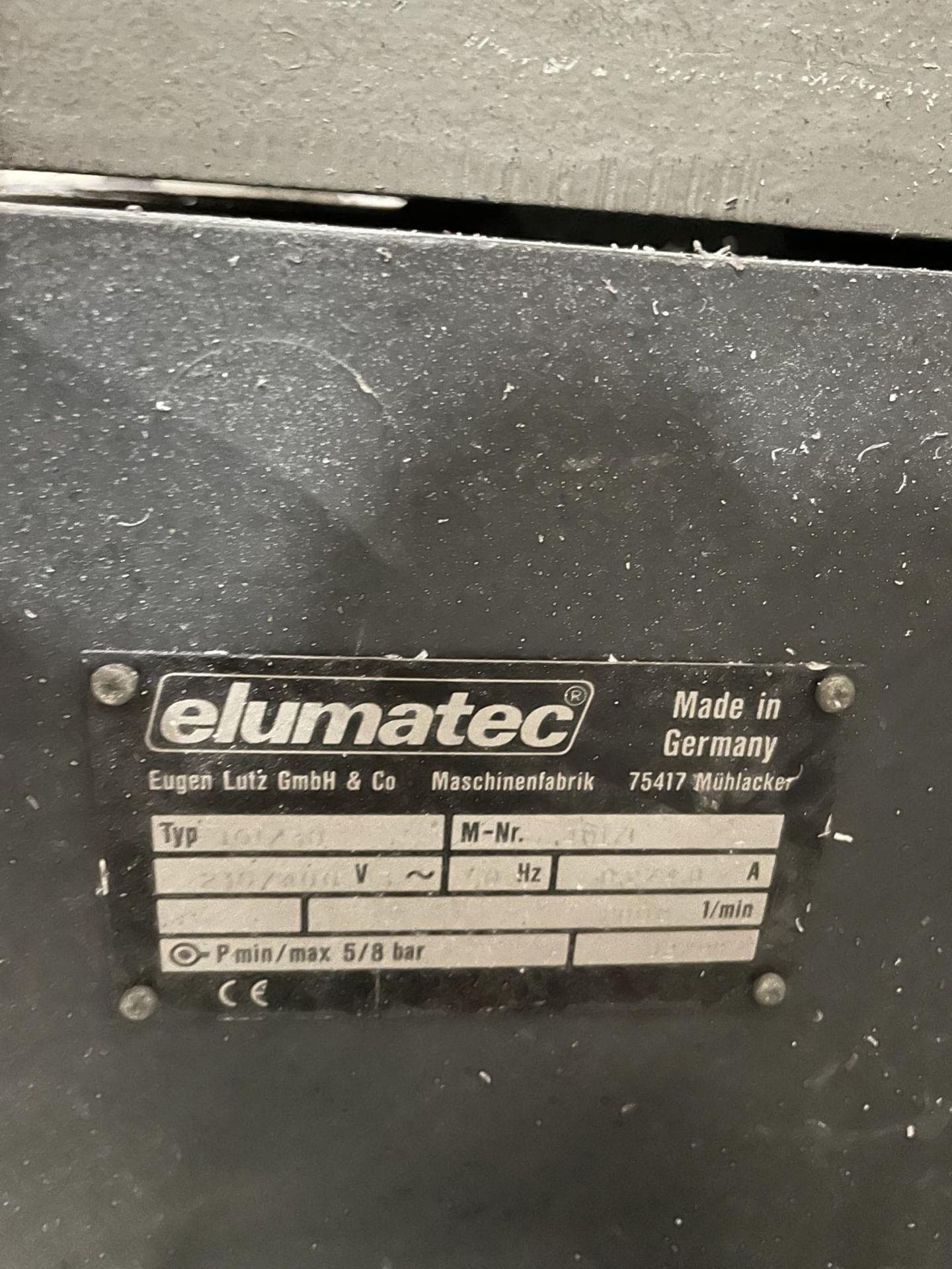 Elumatec Model Unknown corner Notching Machine Serial No. Unknown With Single Bag Dust Extractor - Image 2 of 2