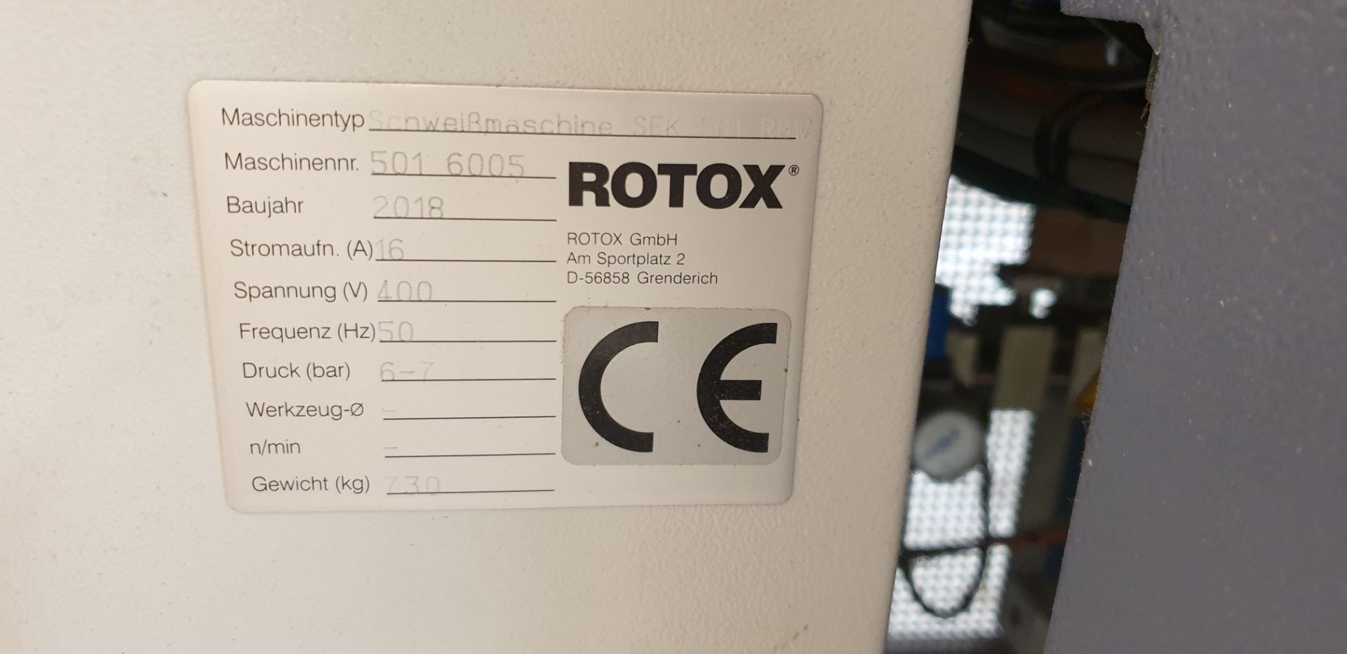 1: Rotox, SFK 501 RBW Double Welder, Serial Number: 501 6005, Year of Manufacture: 2018 - Image 3 of 5