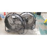 2: Sealey Black Industrial HVF24S Floor Fans, Serial Numbers: 04/202200098 and 03/202100067