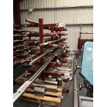 3: Double-sided and 1: Single-sided Cantilever Steel Stock Racks - EXCLUDING CONTENTS.
