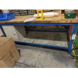 1: Steel Framed Workbench with Cupboard Under