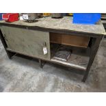 Steel Framed Workbench with sliding door cupboard