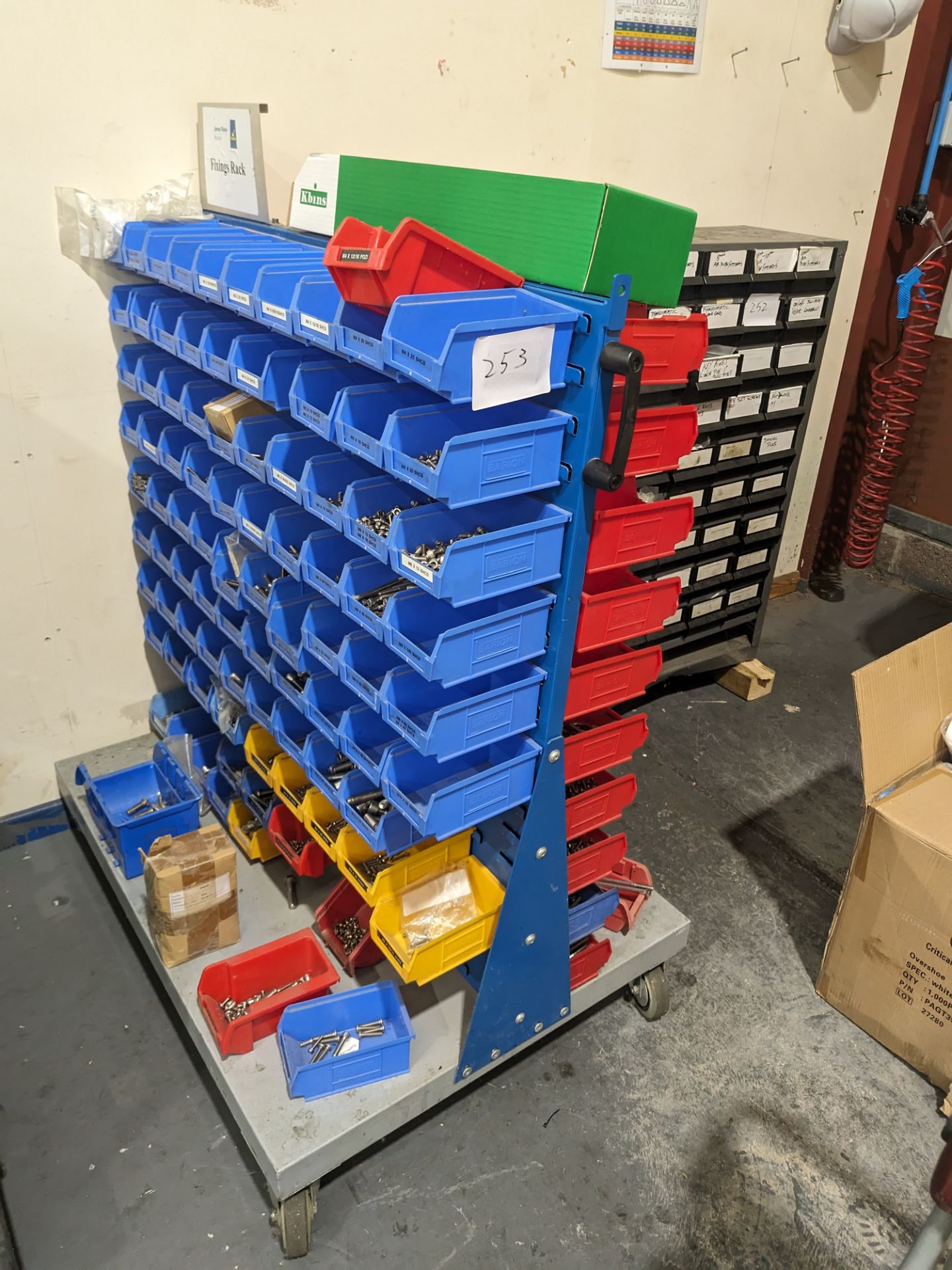 1: Portable Double Side Parts Rack and Contents