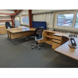 4: desks, 4: pedestal units, 1: desk-height shelf unit (Located on First Floor)