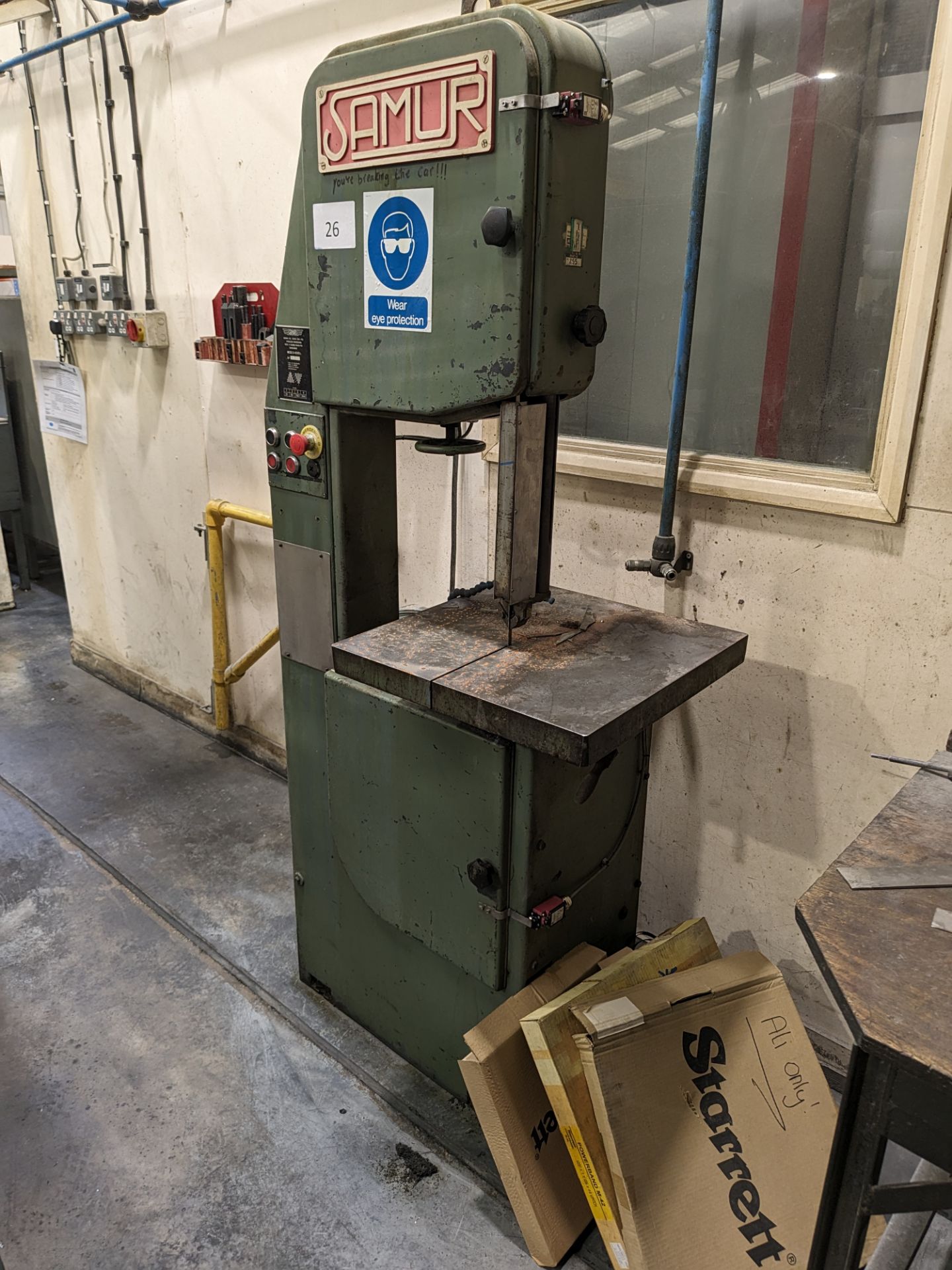 1: Samur S400 EC Vertical Bandsaw Serial Number: 234