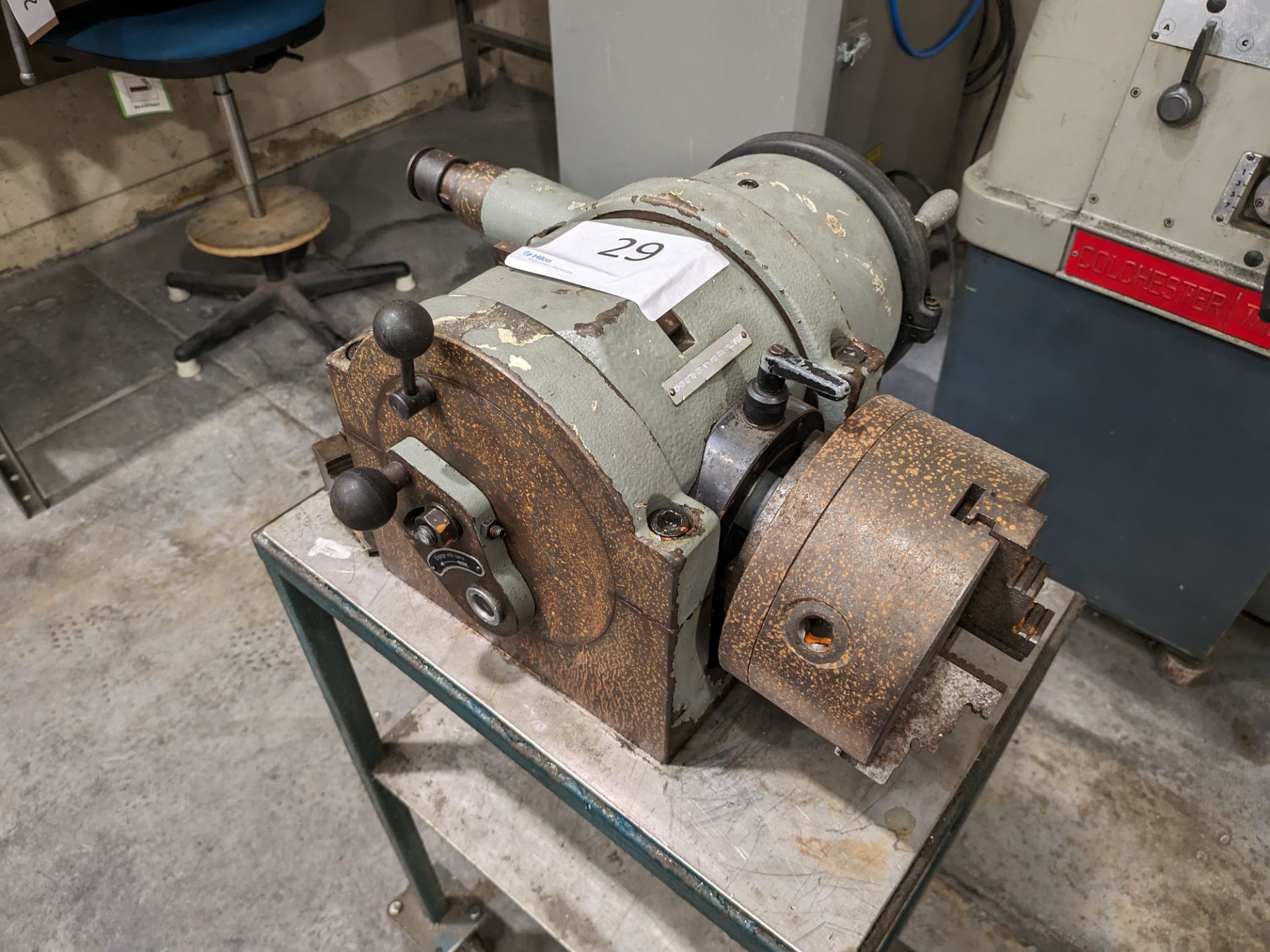 1: Dividing Head and Tailstock on portable table
