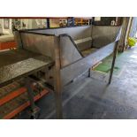 1: Portable rectangular stainless steel trough