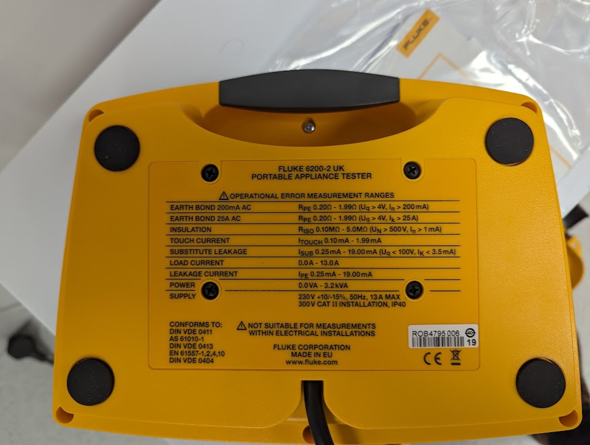 Fluke 6200-2UK Portable Appliance Tester, Serial Number ROB4795006 - Image 2 of 2