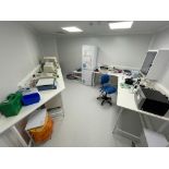 , , Steel Frame White Melamine Top Lab Workbenches
