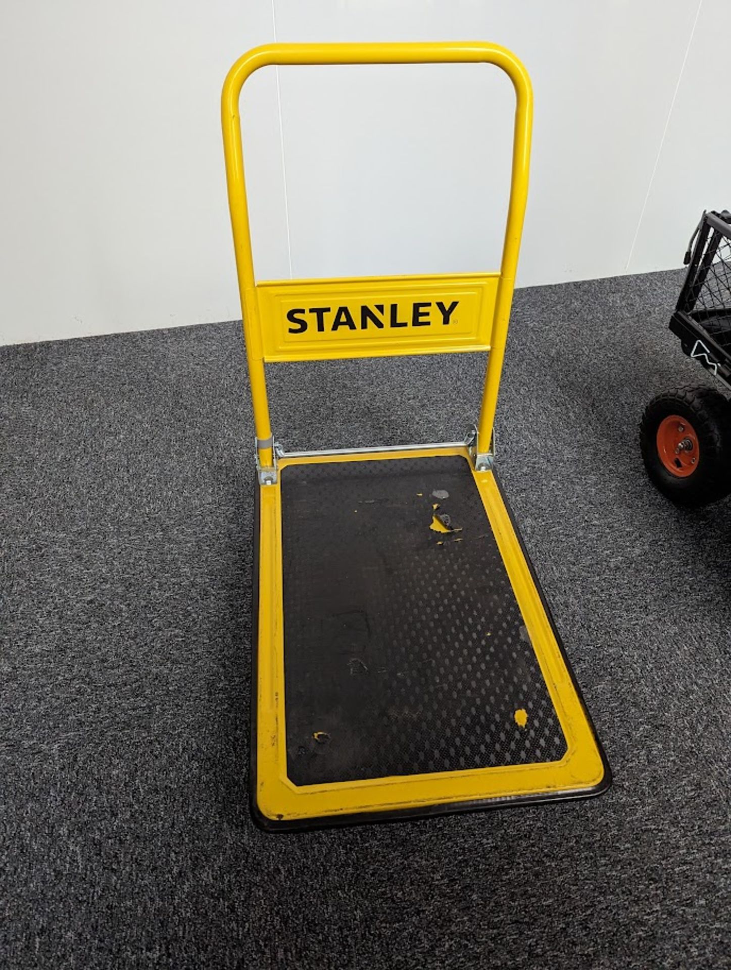 1: Stanley Flatbed Trolley & 1: Steel mesh Cart