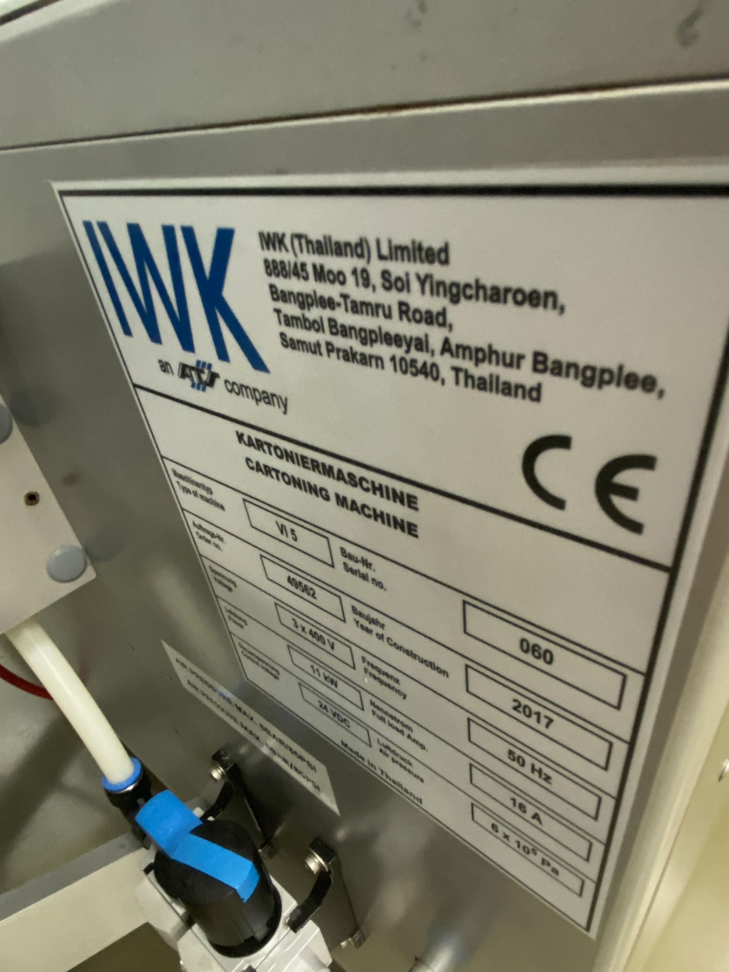 1, IWK VI5 Vertical Cartoning Machine. Serial No. 060 (2017)(METHOD STATEMENT & RISK ASSESSMENT REQ - Image 3 of 10