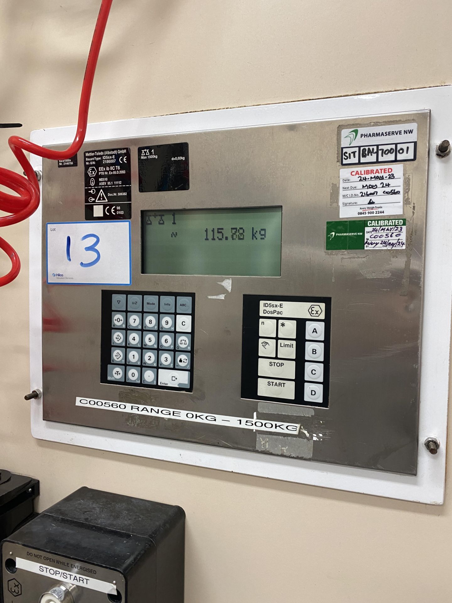 1, In Floor Platform Weigh Scale Approx 4' x 4' with Mettler Toledo KE51500X Wall Mounted Control Pa