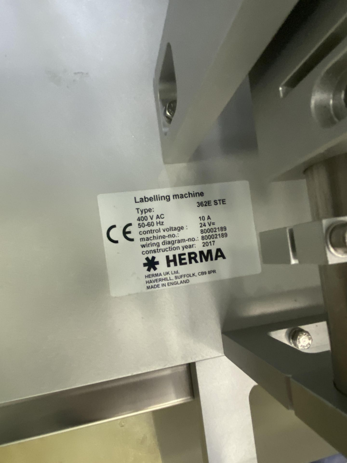 1, Herma 362E STE Serialisation System. Serial No.80002189 (2017) with Dominio Printer GX30i. Serial - Image 6 of 8