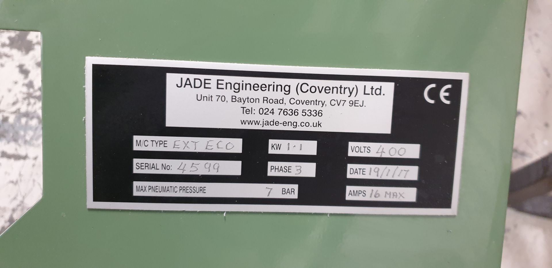 Jade Engineering , Extension Eco, Serial Number: 4599, Year of Manufacture: 2017 - Image 2 of 2