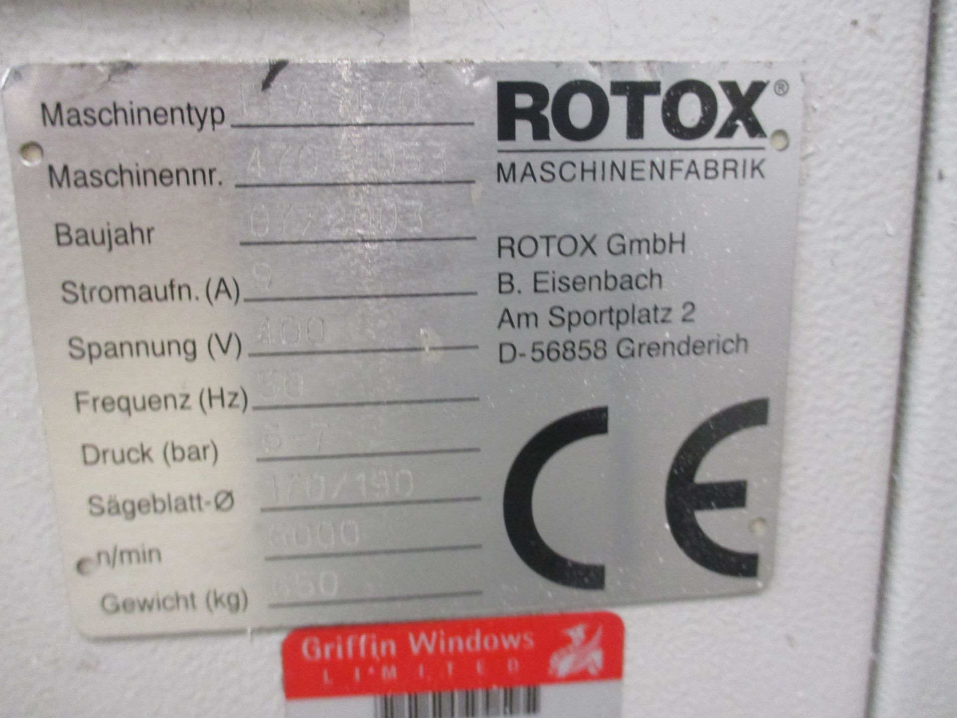 1: Rotox EPA 470 Corner Cleaner Serial Number: 470 6053 Year of Manufacture: 2003 - Image 2 of 2