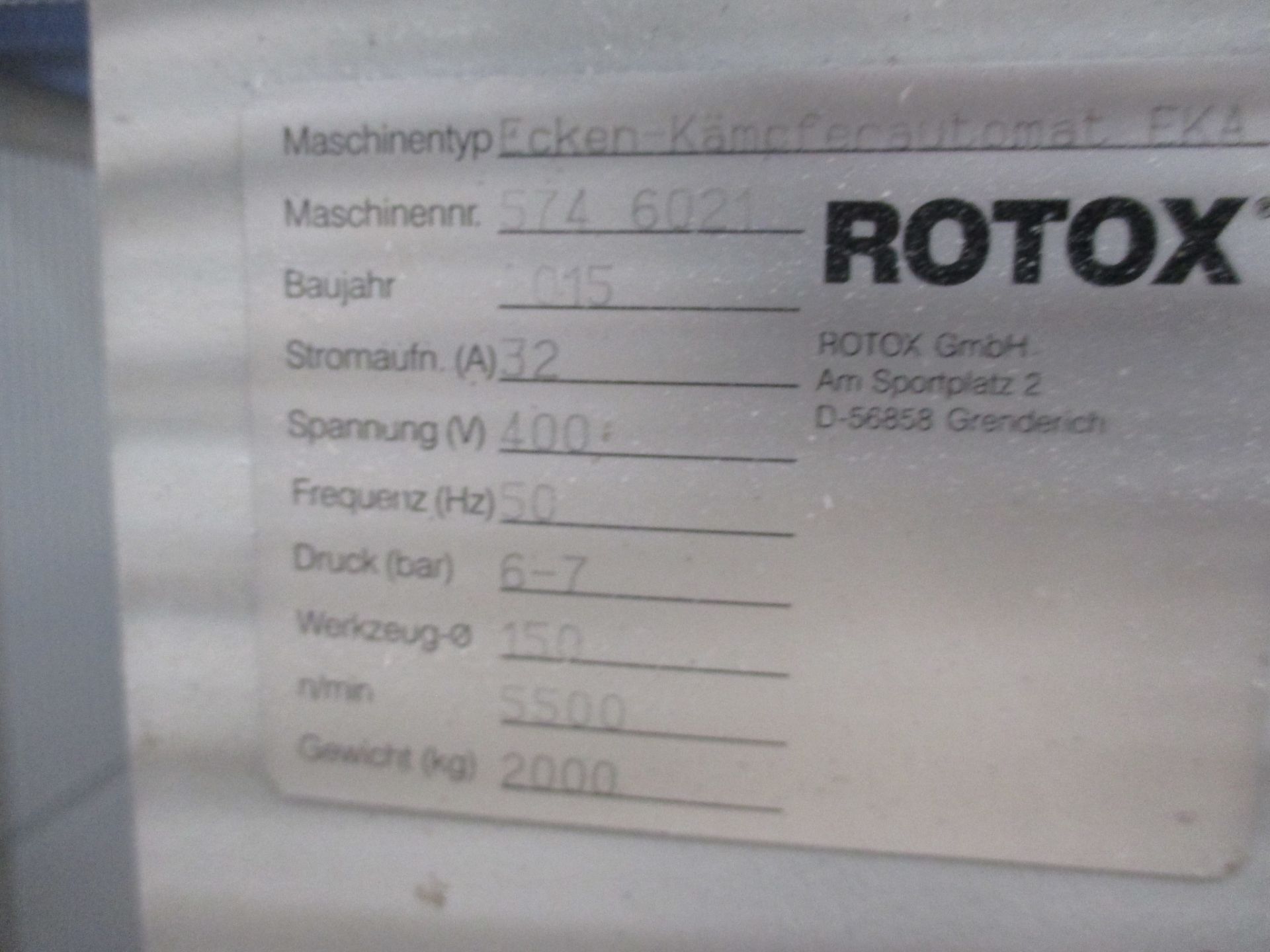 1: Rotox Corner Cleaner Serial Number: 574 6021 Year of Manufacture: 2015 - Image 2 of 4
