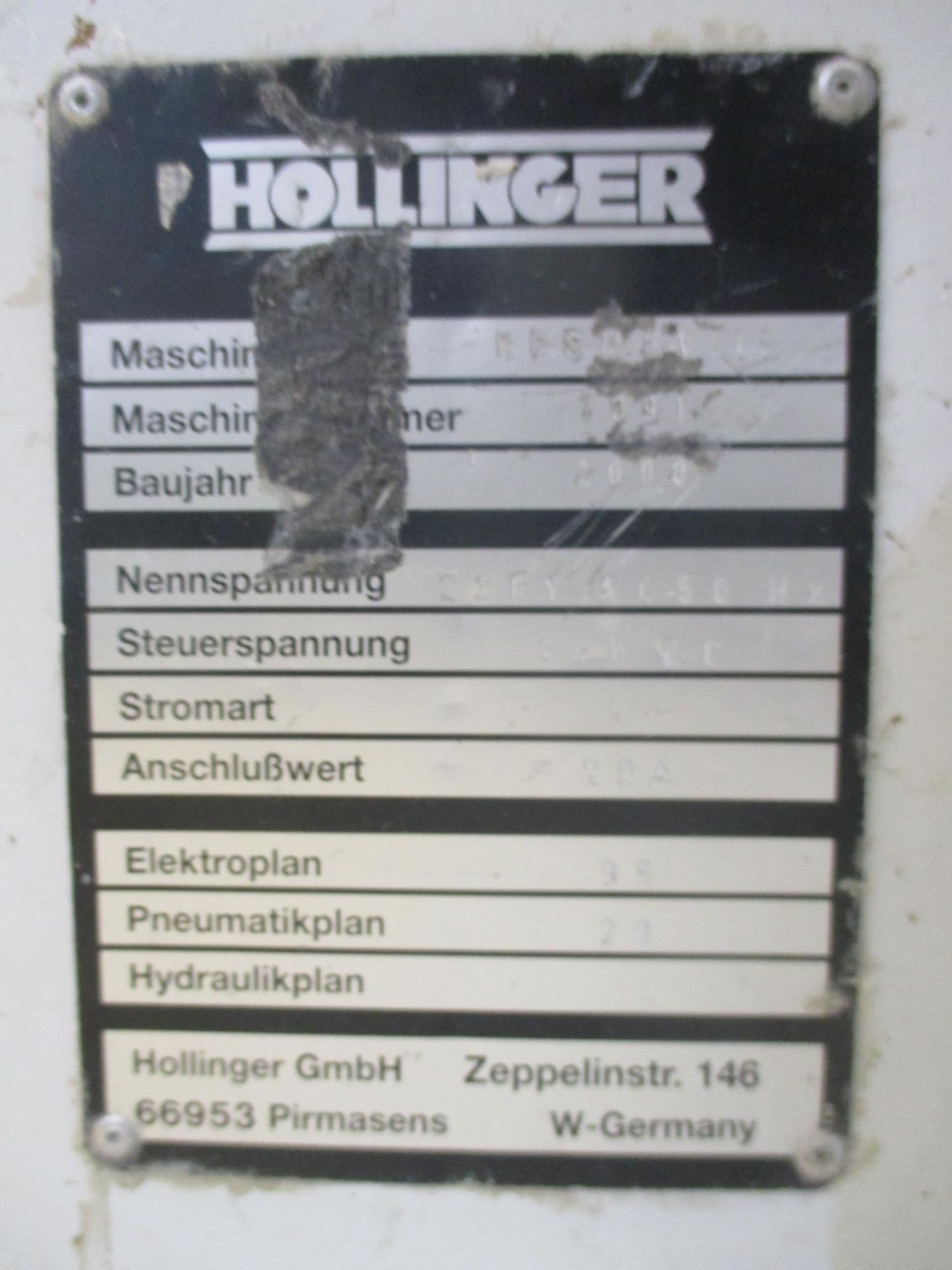 1: Hollinger RP3M- VH3 Butt Welder Serial Number: 7991 Year of Manufacture: 2000 - Image 3 of 3