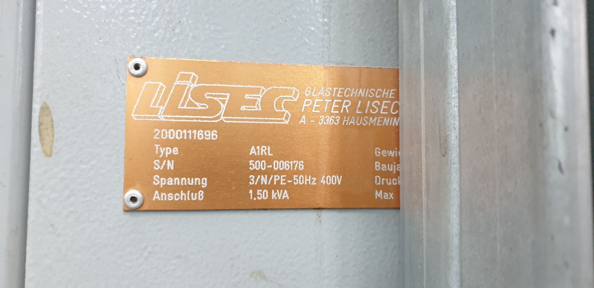 1: Lisec A1RL Applicator Serial Number: 500-006176 - Image 4 of 5