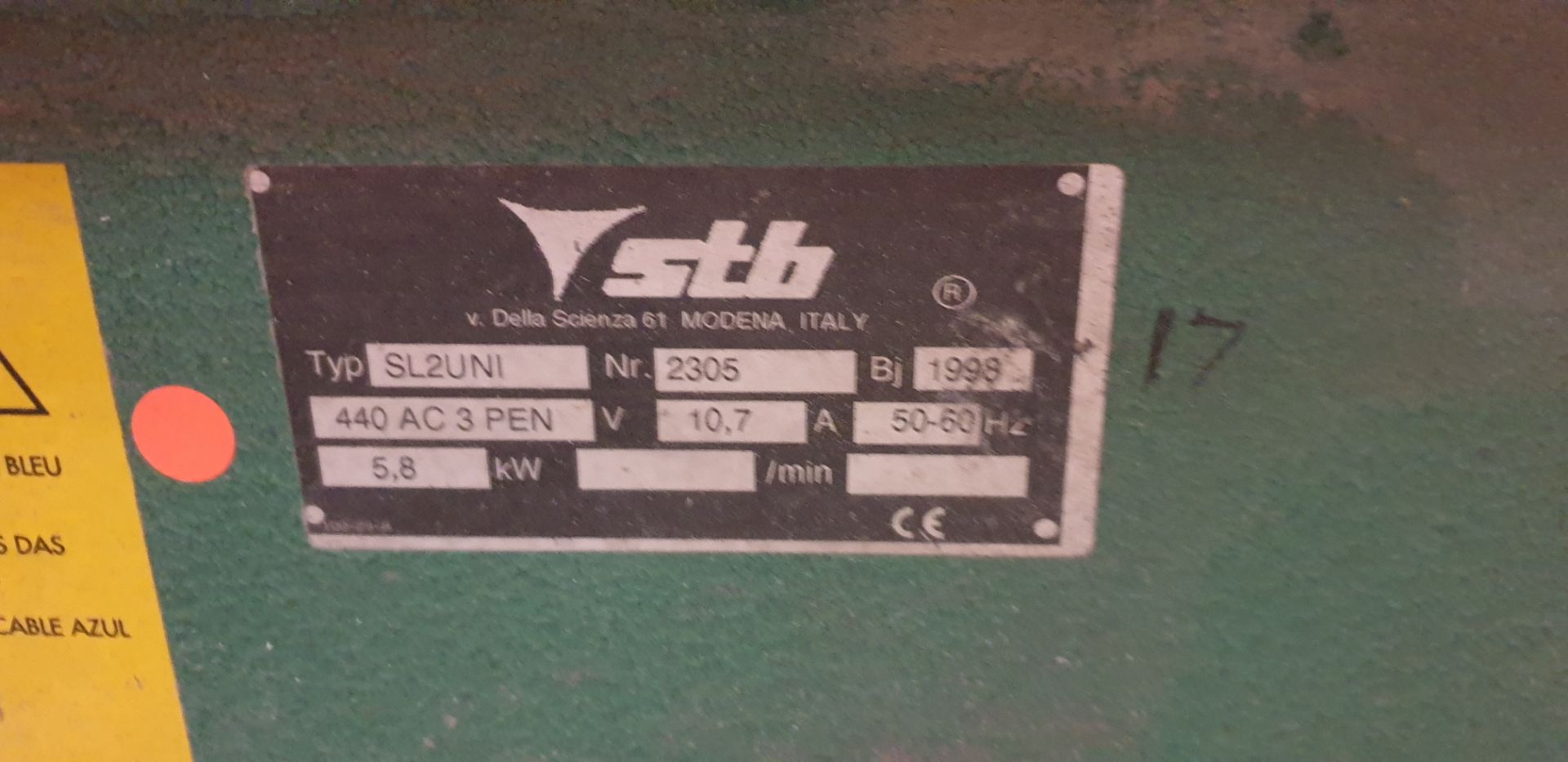 STB, SL2UNI, Twin Head Welder , Serial Number: 2305, Year of Manufacture: 1998 - Image 2 of 3
