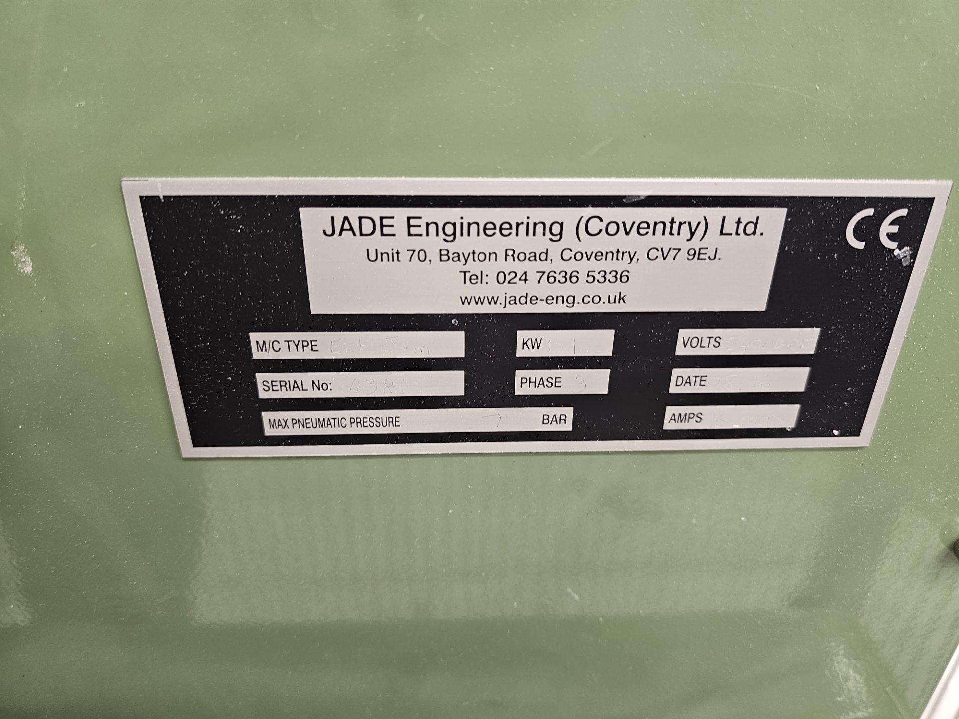 Jade Engineering , Extension Jem End Miller , Serial Number: 1381, Year of Manufacture: 2016 - Image 2 of 2