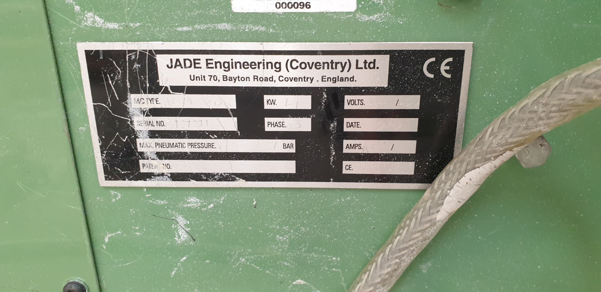 Jade Engineering, JEM 80 Bead Miller, Serial Number: 1771, Year of Manufacture: 2010 - Image 2 of 2