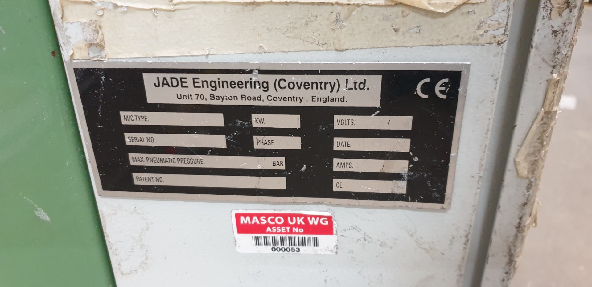 Jade Engineering , Serial Number: JS250P, Year of Manufacture: 2011 - Image 2 of 3