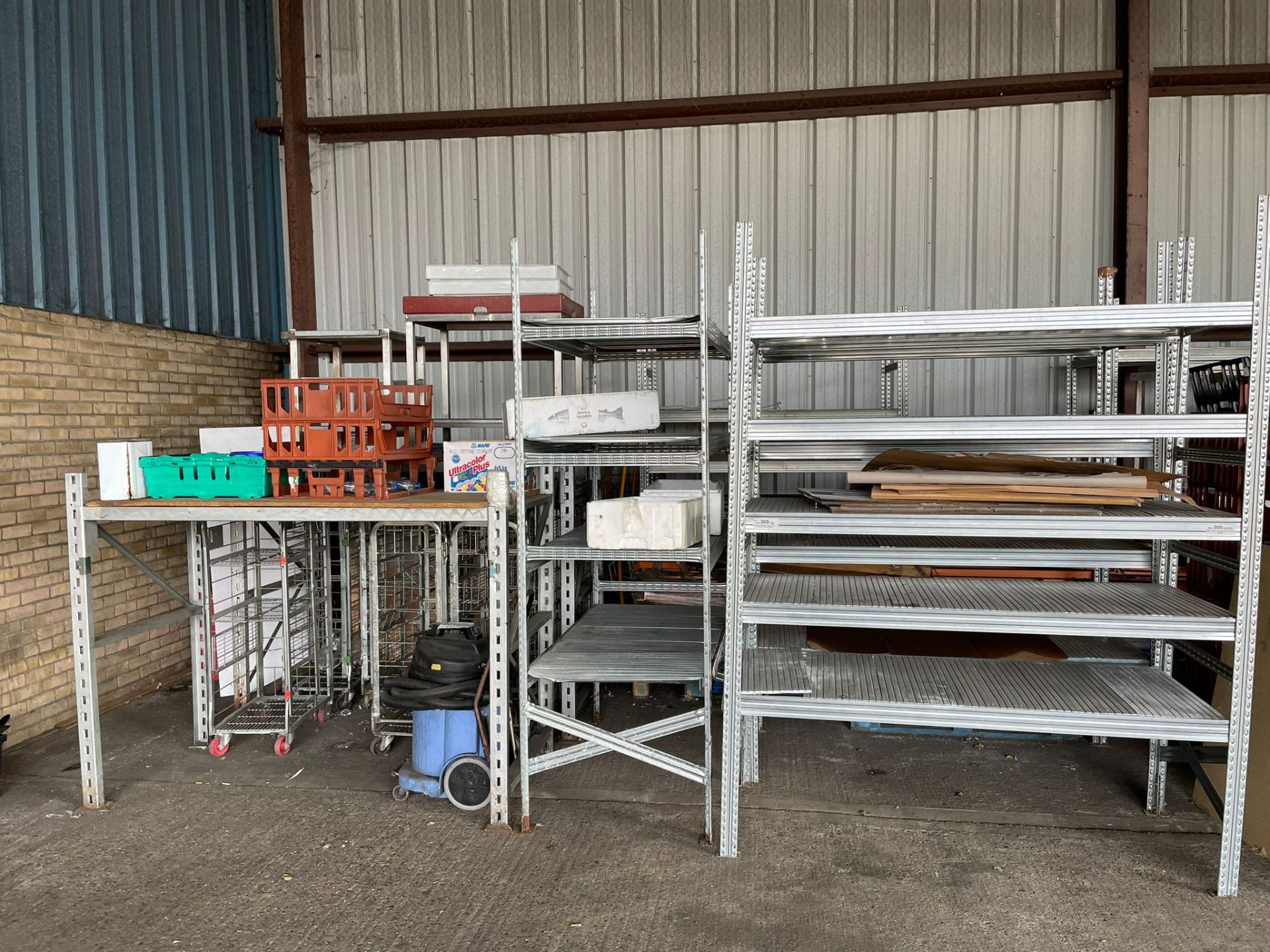 Various Racking including Cages,Crates and display units