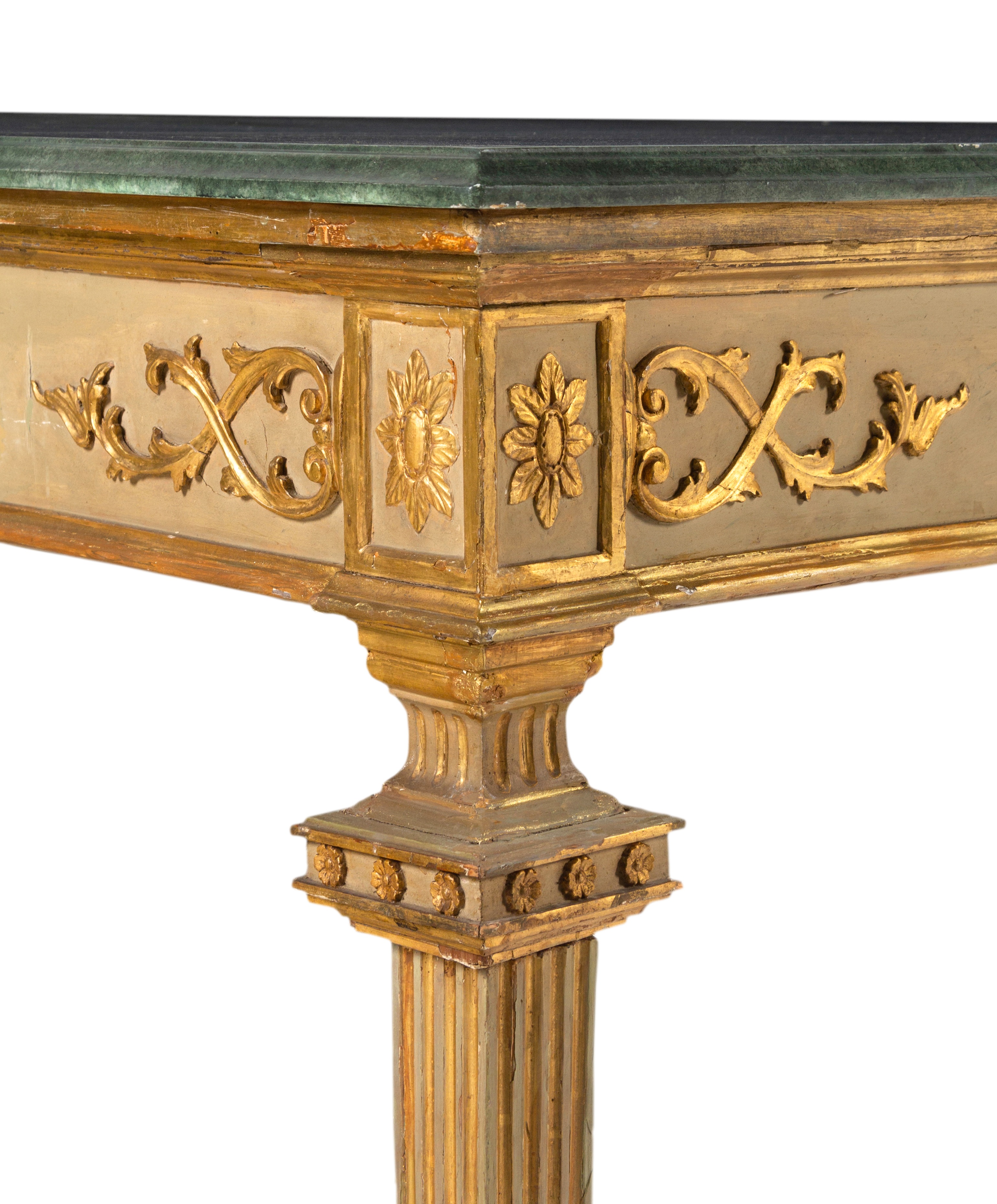 A North Italian Neoclassical Painted and Parcel-Gilt Console Table - Image 4 of 4