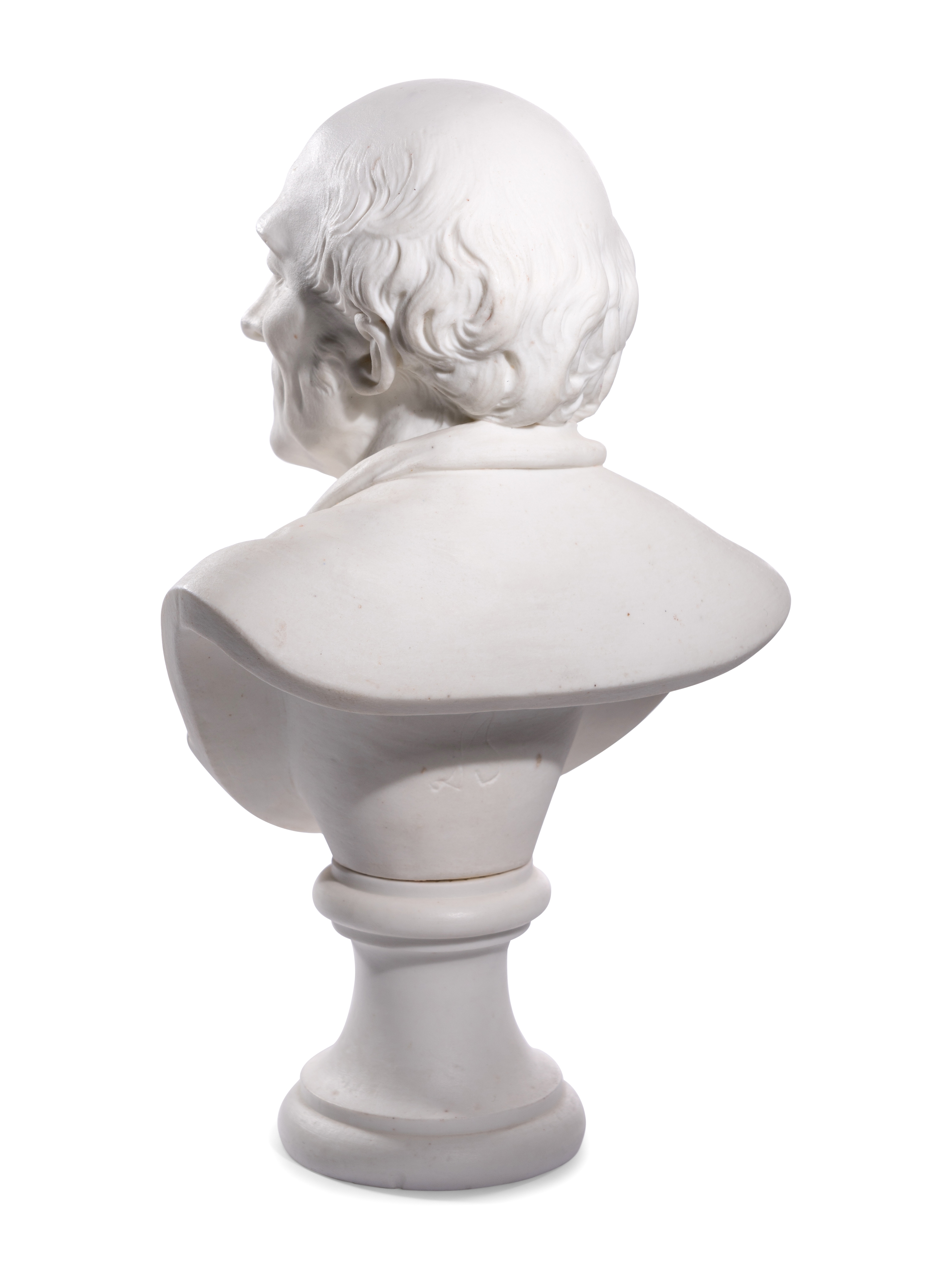 A French Biscuit Porcelain Bust of Fran'cois-Marie Arouet, Called Voltaire - Image 7 of 20