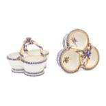 A Pair of Sevres Porcelain Triple Salts (Saliere 'a Trois Compartiments')