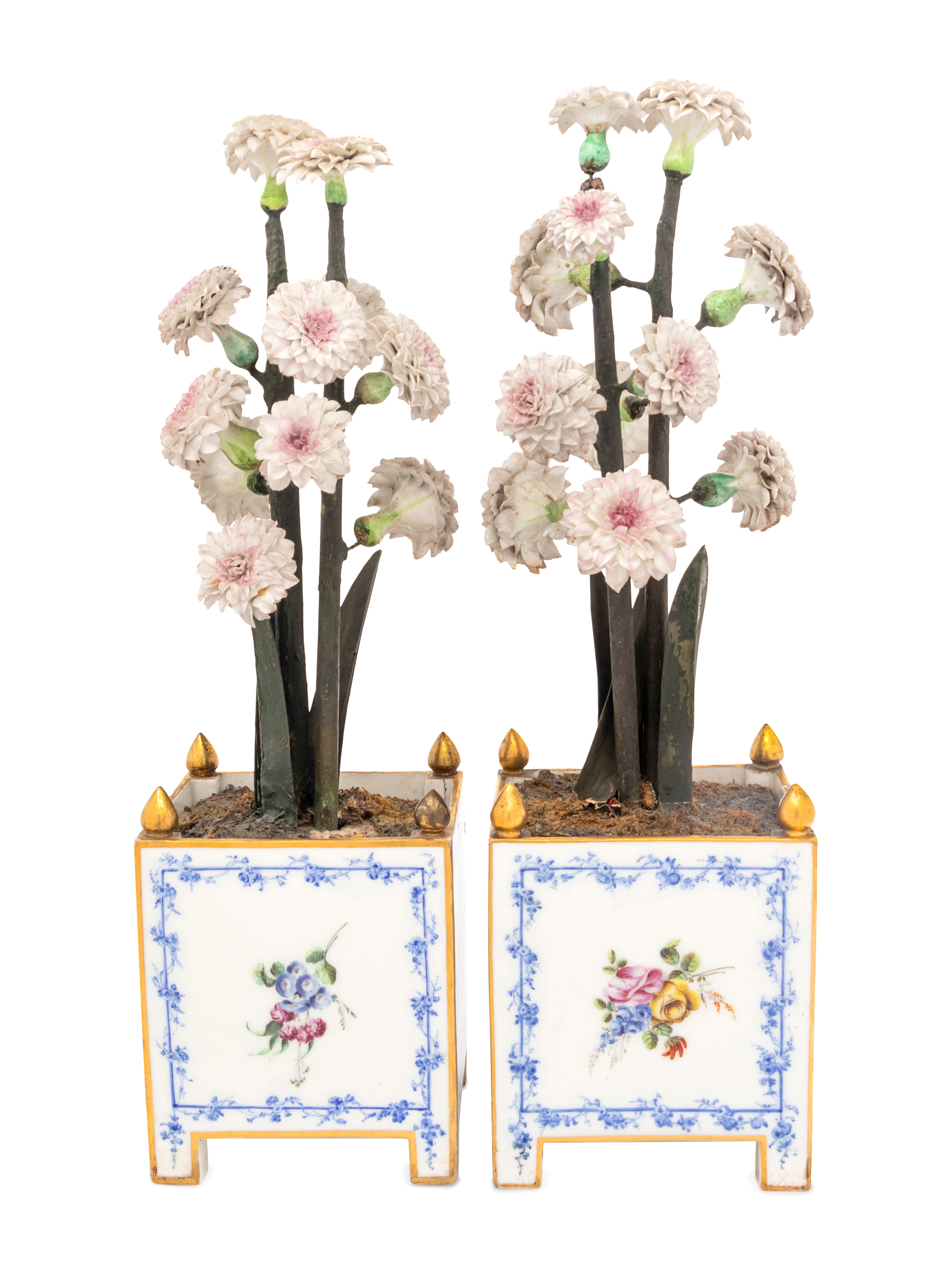 A Pair of Vincennes Gilt-Metal Mounted Porcelain Orange Tubs (Caisses a Fleurs Carrees, 2eme Grandeu - Image 3 of 9