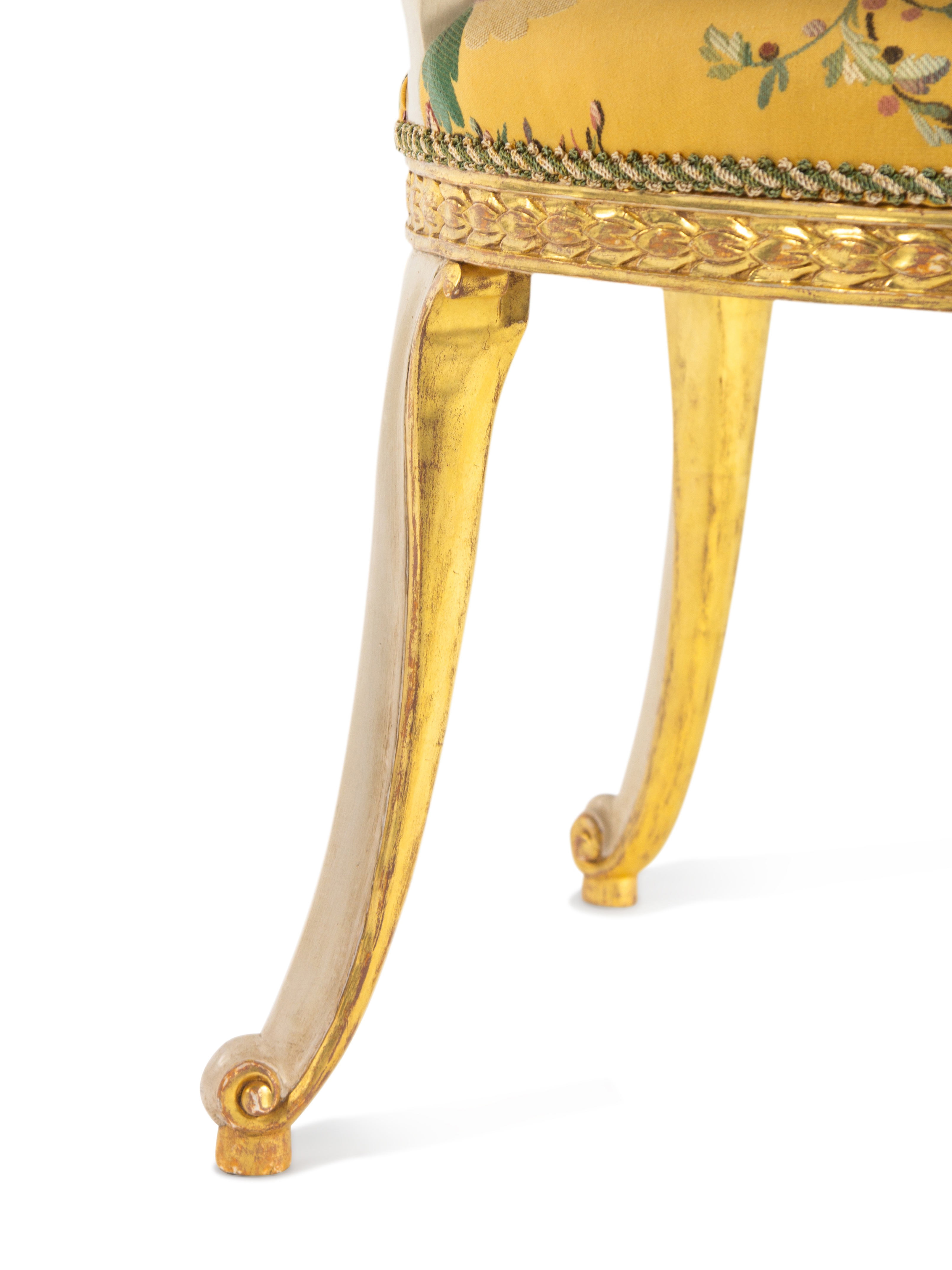 A George III White-Painted and Parcel-Gilt Open Armchair - Image 9 of 12