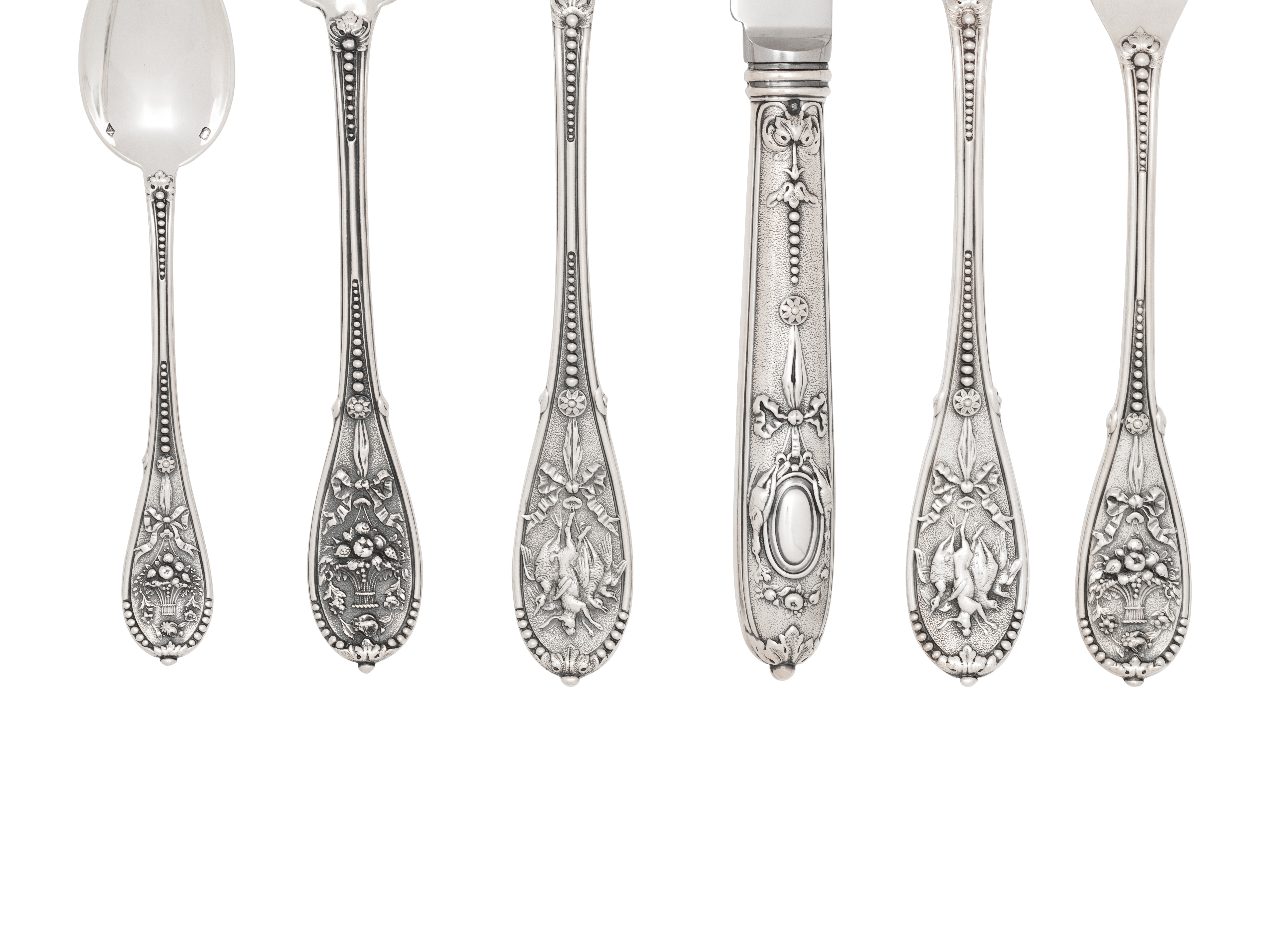 A French Silver Flatware Service - Image 3 of 9