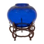 A Chinese Peking Blue Glass Vase