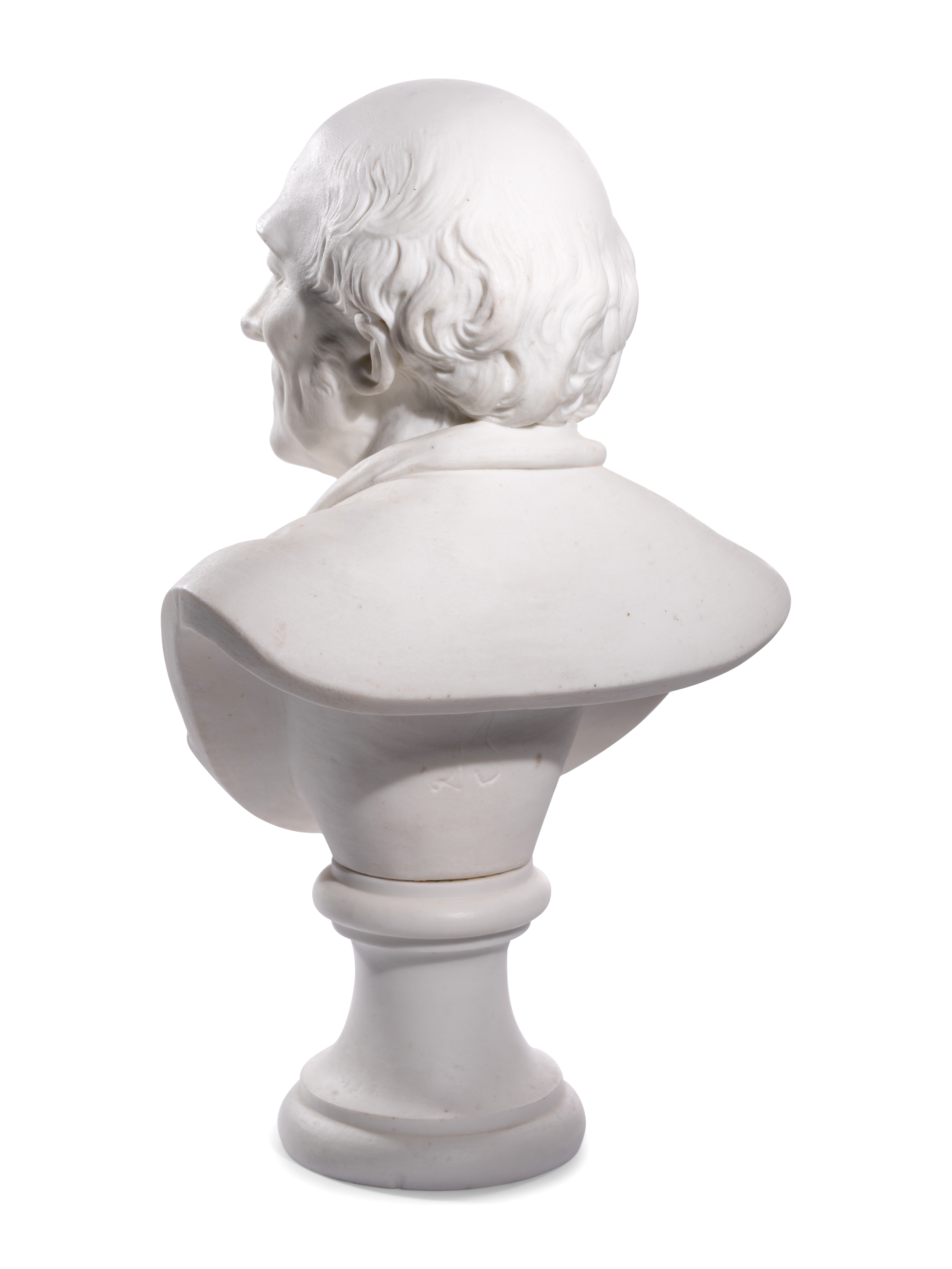 A French Biscuit Porcelain Bust of Fran'cois-Marie Arouet, Called Voltaire - Image 8 of 20