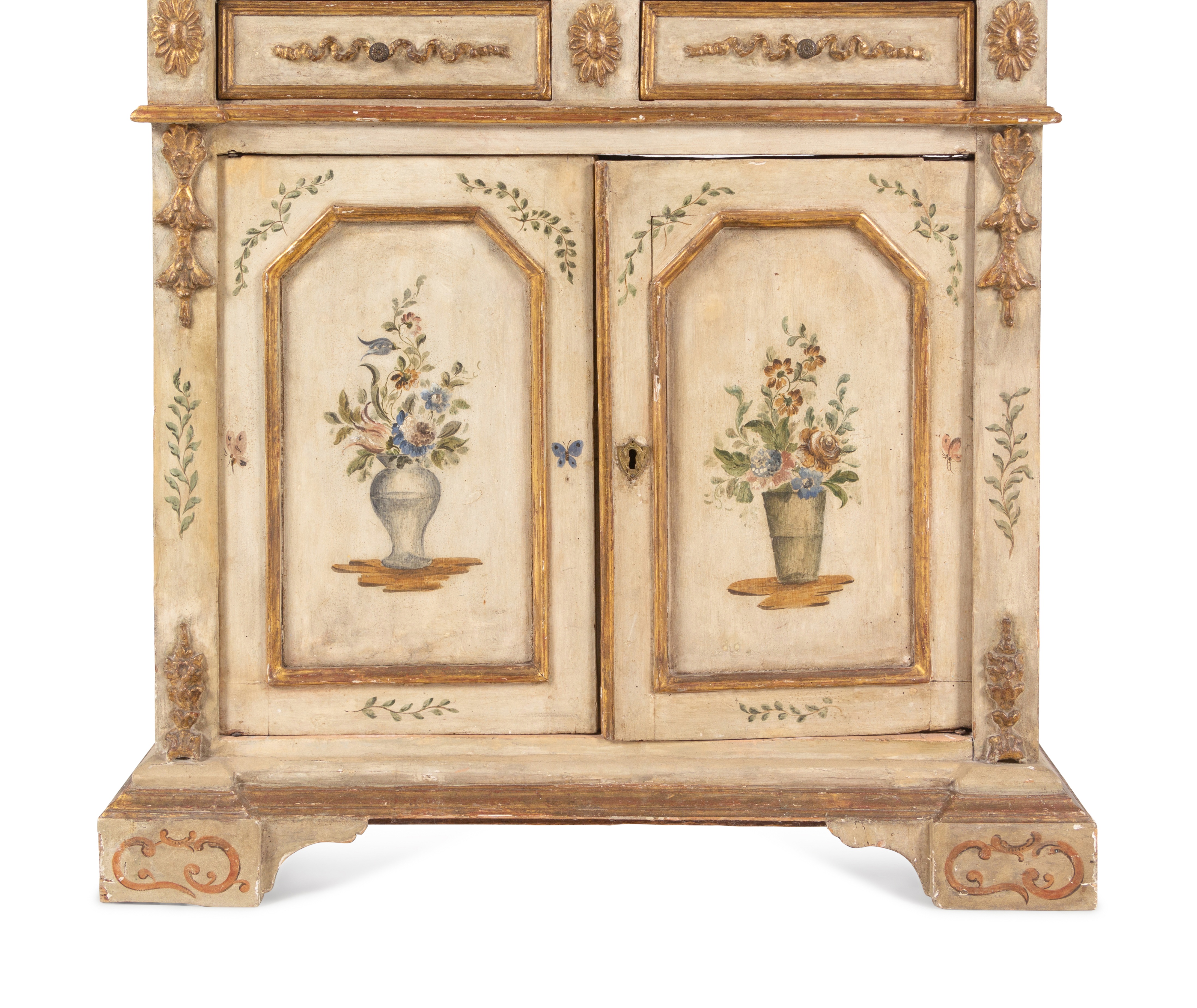 An Italian Polychrome and Cream-Painted and Parcel-Gilt Cabinet - Image 13 of 15