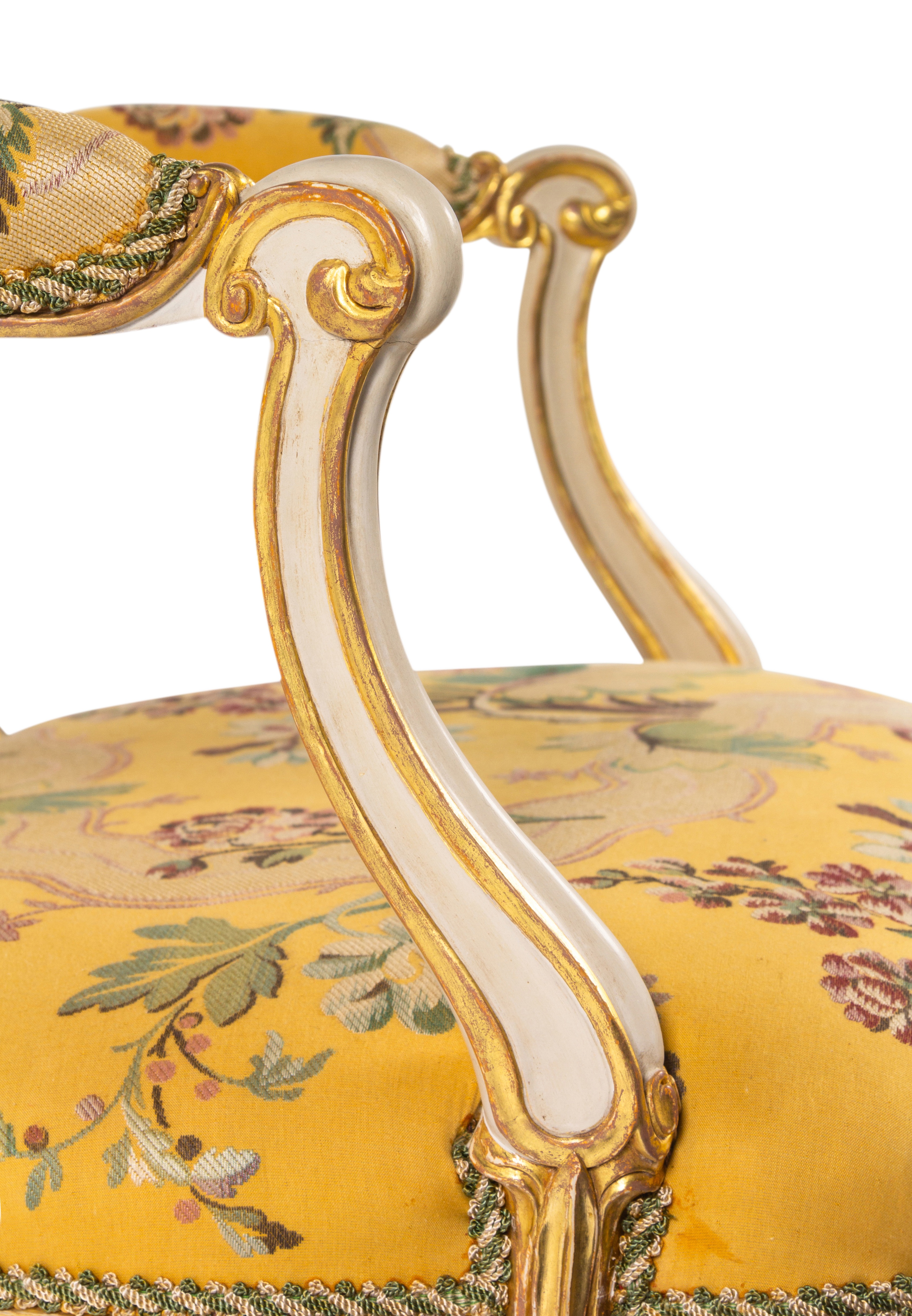 A George III White-Painted and Parcel-Gilt Open Armchair - Image 5 of 12