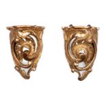 A Pair of Northern European Giltwood Wall Brackets